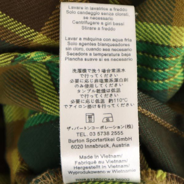 BURTON バートン 長袖 チェックシャツ S グリーン系 メンズ