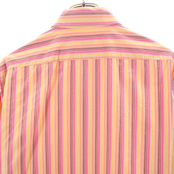 BOSS ボス ストライプ柄 長袖 シャツ M ピンク系 ダブルカフス メンズ