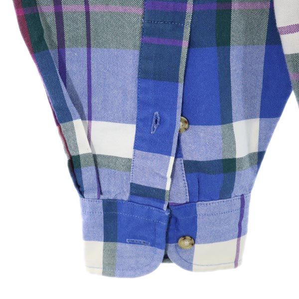 IZOD アイゾッド 90s オールド チェック 長袖 ボタンダウンシャツ M ブルー メンズ