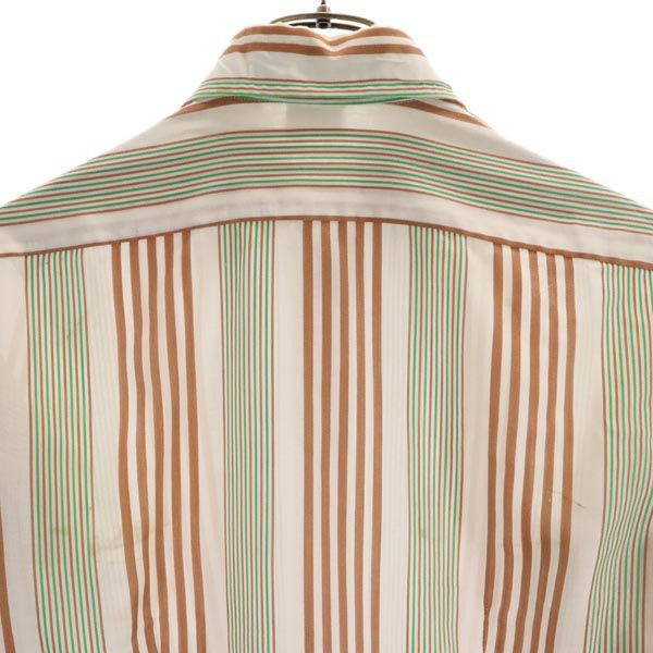 Durban ダーバン オールド イタリア製 ストライプ 長袖 シャツ S ブラウン系 メンズ