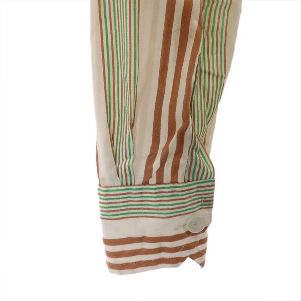 Durban ダーバン オールド イタリア製 ストライプ 長袖 シャツ S ブラウン系 メンズ