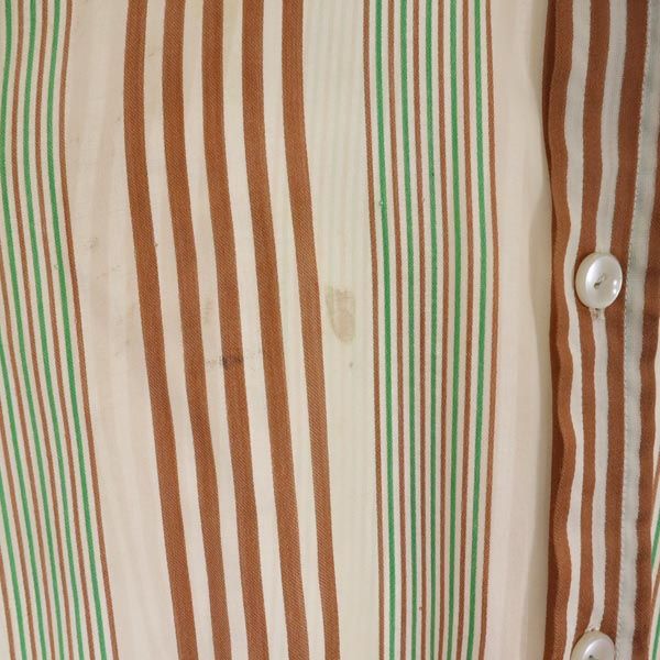 Durban ダーバン オールド イタリア製 ストライプ 長袖 シャツ S ブラウン系 メンズ