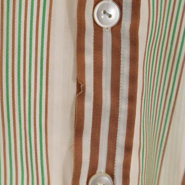 Durban ダーバン オールド イタリア製 ストライプ 長袖 シャツ S ブラウン系 メンズ