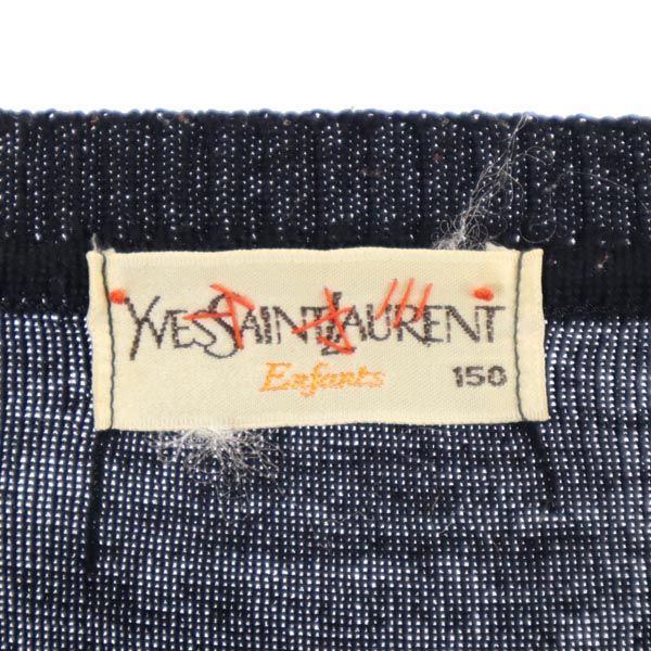 YVES SAINT LAURENT イヴサンローラン 80s 90s オールド ウールブレンド 長袖 セーター 150 ブラック系 ニット キッズ