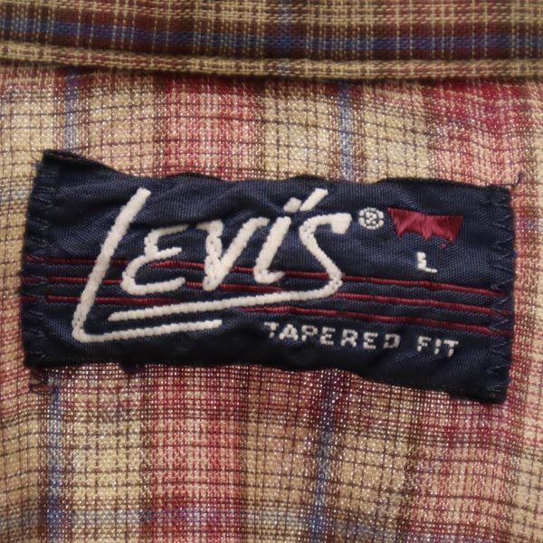 リーバイス 70s ヴィンテージ チェック 長袖 ウエスタンシャツ L 赤系 Levi's メンズ
