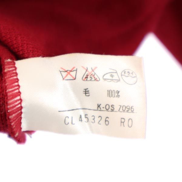 Pierre Cardin ピエールカルダン ウール ニット テーラードジャケット M レッド レディース