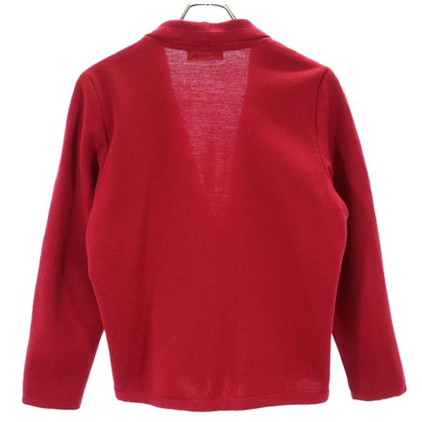 Pierre Cardin ピエールカルダン ウール ニット テーラードジャケット M レッド レディース