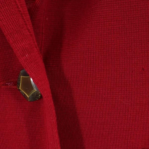 Pierre Cardin ピエールカルダン ウール ニット テーラードジャケット M レッド レディース