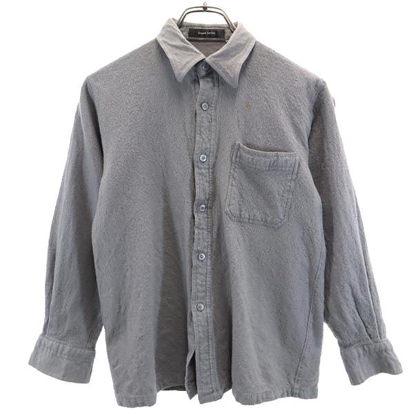 Pierre Cardin ピエールカルダン カシミヤウール 長袖 シャツ M グレー 起毛 レディース