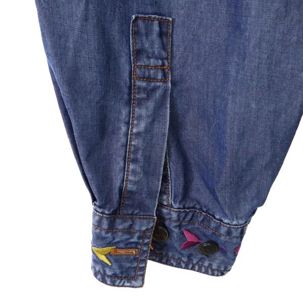 サンタフェ 日本製 長袖 シャンブレーシャツ 4 ネイビー santa fe メンズ