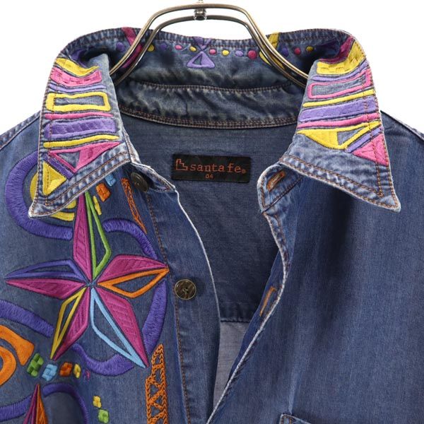 サンタフェ 日本製 長袖 シャンブレーシャツ 4 ネイビー santa fe メンズ