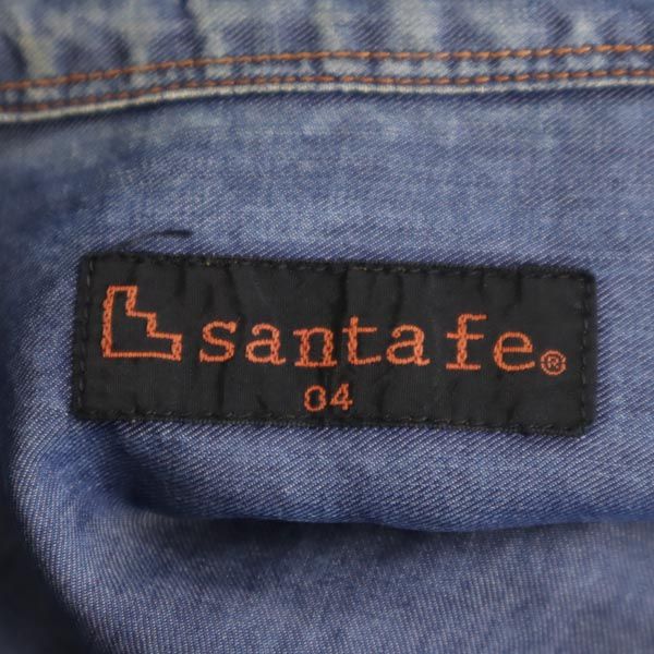 サンタフェ 日本製 長袖 シャンブレーシャツ 4 ネイビー santa fe メンズ