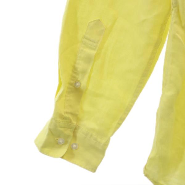 LACOSTE ラコステ リネン 長袖 ボタンダウンシャツ 4 イエロー メンズ