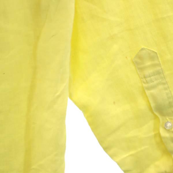 LACOSTE ラコステ リネン 長袖 ボタンダウンシャツ 4 イエロー メンズ