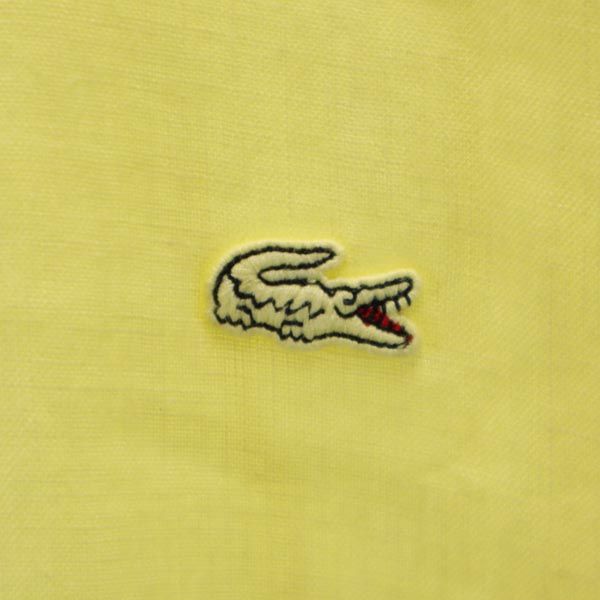 LACOSTE ラコステ リネン 長袖 ボタンダウンシャツ 4 イエロー メンズ