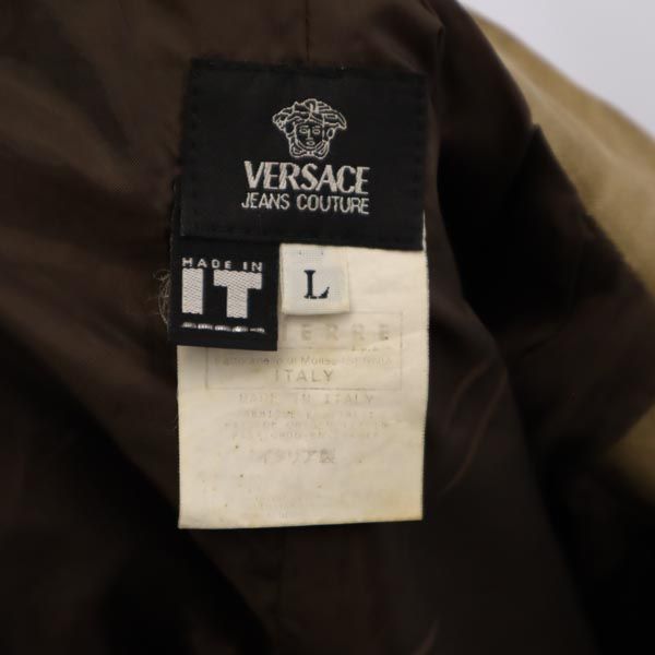 ヴェルサーチジーンズクチュール イタリア製 ミリタリージャケット L ベージュ系 フィールド メンズ