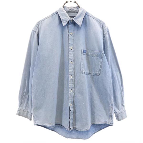 GAP ギャップ 90s オールド バック刺繍 長袖 デニムシャツ メンズ