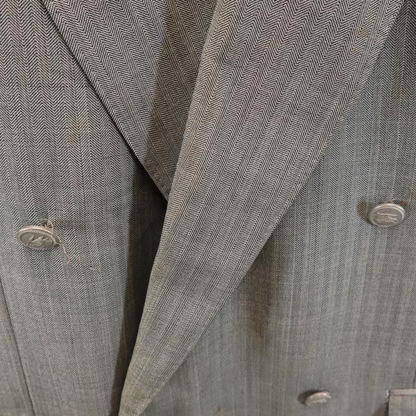 BURBERRY バーバリー 日本製 三陽商会 ヘリンボーン柄 テーラードジャケット グレー メンズ
