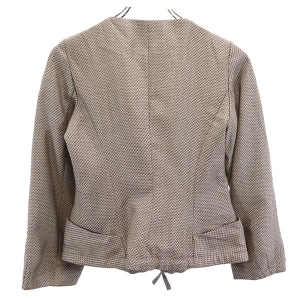 GIORGIO ARMANI ジョルジオアルマーニ イタリア製 ノーカラー ジャケット 36 ブラウン系 レディース