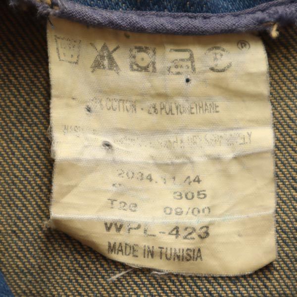 Levi's リーバイス 00s ユーロリーバイス チュニジア製   3200-1144 ノーカラー ジップ デニムジャケット S Gジャン レディース