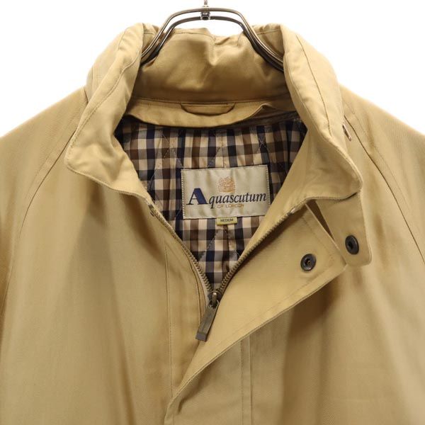 Aquascutum アクアスキュータム 日本製 2WAY ステンカラーコート M ベージュ系 中綿ライナー付き メンズ
