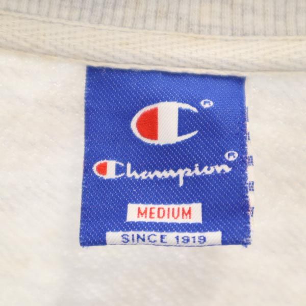 Champion チャンピオン 90s 青タグ オールド バック プリント 長袖 トレーナー M グレー スウェット メンズ