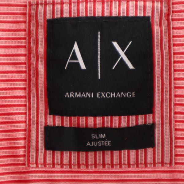 ARMANI EXCHANGE アルマーニエクスチェンジ ストライプ柄 長袖 シャツ XS レッド メンズ