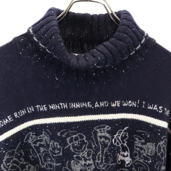 アイスバーグ イタリア製 ウールブレンド 長袖 セーター M ネイビー系 ICEBERG ニット メンズ