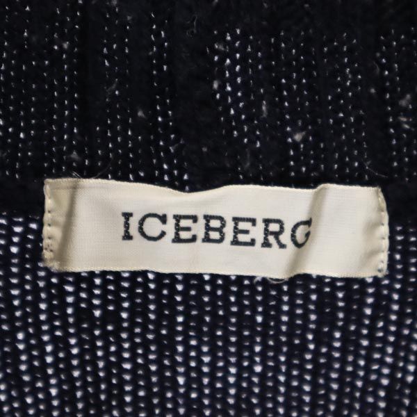 アイスバーグ イタリア製 ウールブレンド 長袖 セーター M ネイビー系 ICEBERG ニット メンズ