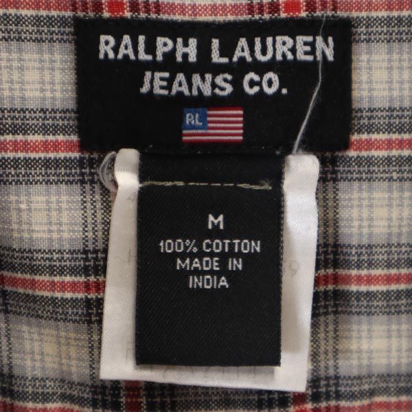 ラルフローレンジーンズ チェック 長袖 ボタンダウンシャツ M グレー系 RALPH LAUREN JEANS メンズ