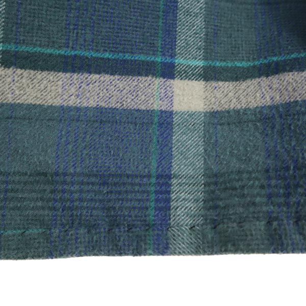 VINTAGE ヴィンテージ 70s ユーロワーク グランパ チェック 長袖 ハーフボタン ネルシャツ 4 グリーン系 メンズ