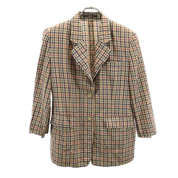 RRL ダブルアールエル 日本製 ウール チェック柄 テーラードジャケット 11AR ベージュ系 レディース