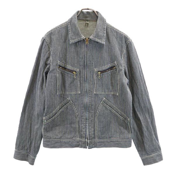 TRAVERSE トラバース 日本製 ヒッコリー ジャケット 3 ネイビー系 ジップ メンズ