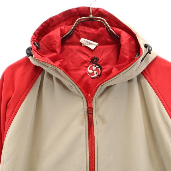 RRL ダブルアールエル リバーシブル フードジャケット M ベージュ×レッド メンズ