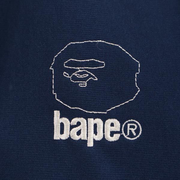 アベイシングエイプ 日本製 ジャージ トラックジャケット S ネイビー A BATHING APE メンズ