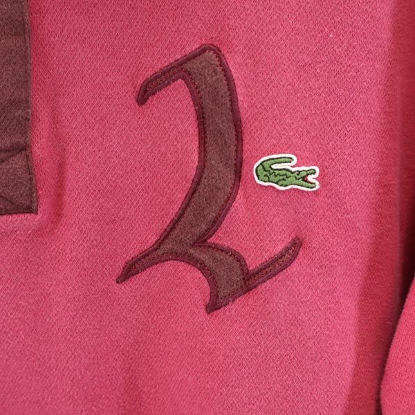 LACOSTE ラコステ 長袖 ポロシャツ 4 ピンク系 エルボーパッチ ロゴ刺_ メンズ