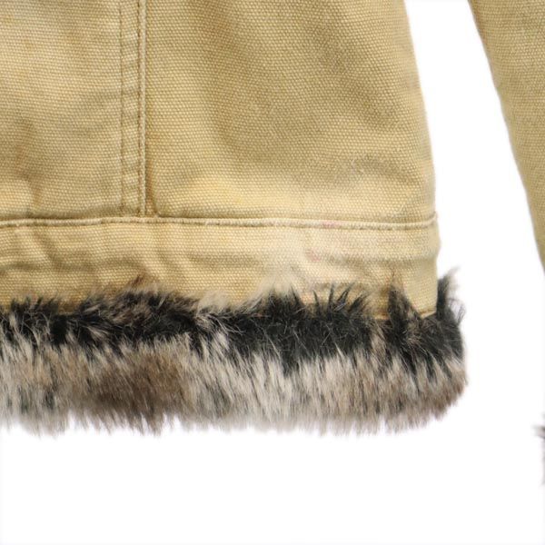 クリスチャンディオール デニムジャケット M ベージュ系 Christian Dior Gジャン ファー襟 レディース