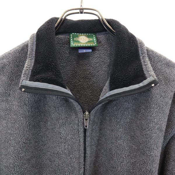 COMPOSIION USA製 ハーフジップ フリースジャケット L グレー プルオーバー メンズ