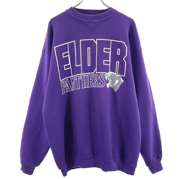 タイムアウト 90s オールド USA製 エルダーパンサーズ 長袖 スウェット L パープル TIME OUT ELDER PANTHERS ヘビーウェイト裏起毛 メンズ