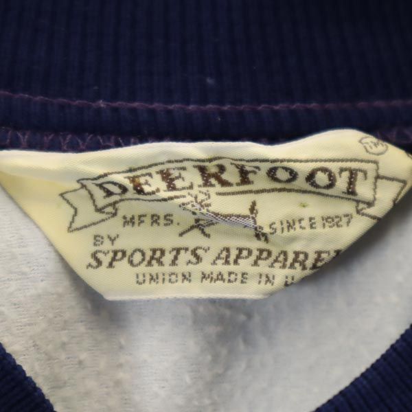 DEER FOOT 80s 90s オールド USA製 アノラックプルオーバー ジャケット XL ネイビー ベースボール メンズ