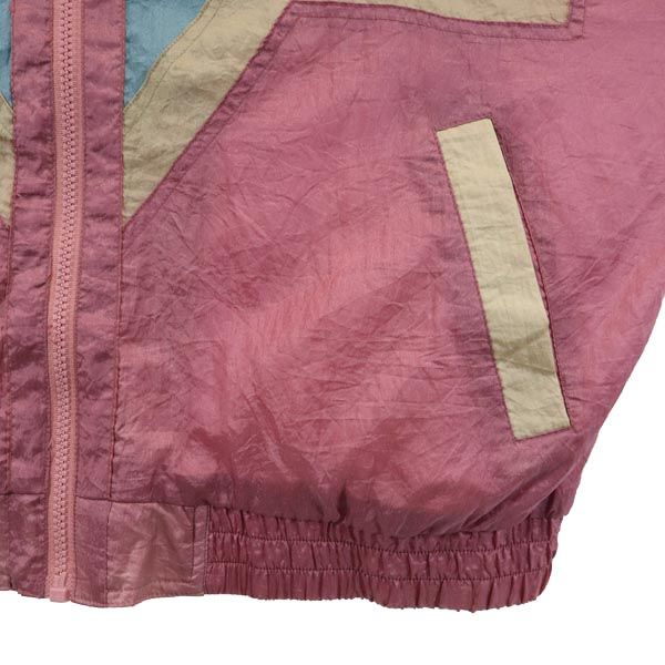 ACTIVE STUFF アクティブスタッフ 90s オールド フリース切替 ナイロンジャケット XL 水色×ピンク×ベージュ ジャンパー メンズ