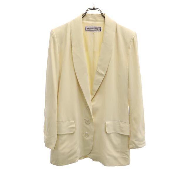 YVES SAINT LAURENT イヴサンローラン テーラードジャケット S アイボリー系 レディース