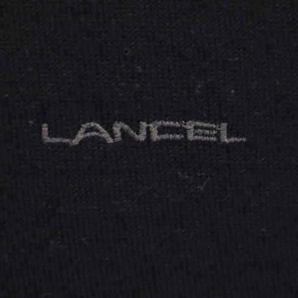 ランセル 日本製 ウール 長袖 ニット M ブラック LANCEL セーター メンズ