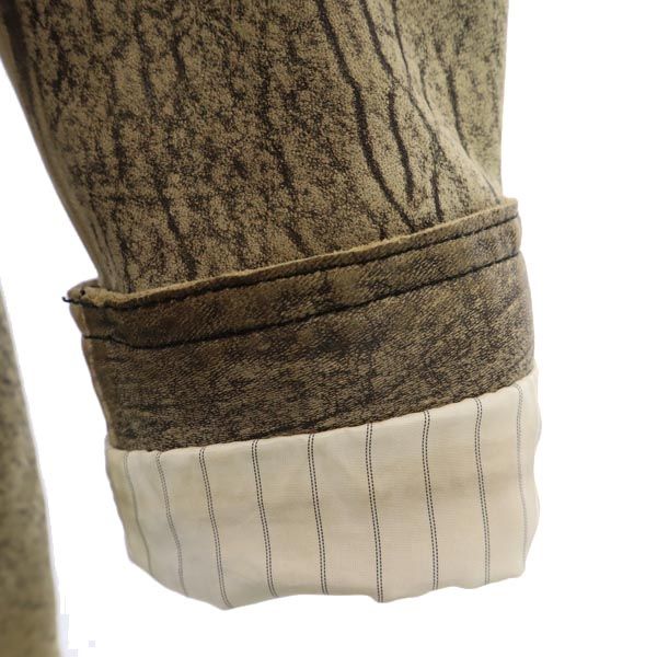 Fer-blanc ラム革 レザージャケット M ベージュ系×ブラック系 本皮 メンズ