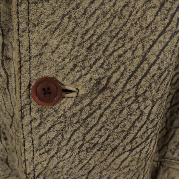 Fer-blanc ラム革 レザージャケット M ベージュ系×ブラック系 本皮 メンズ