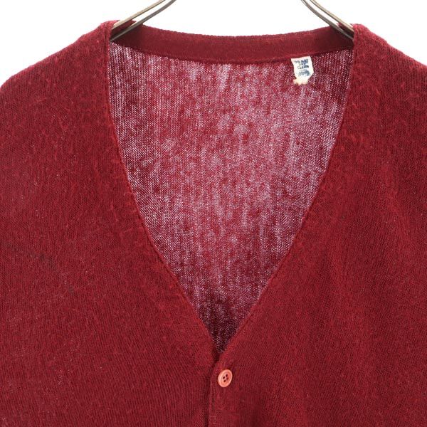 VINTAGE ヴィンテージ 70s 長袖 カーディガン レッド系 メンズ