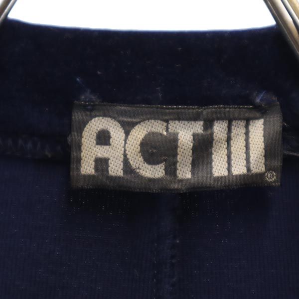 ACT3 アクトスリー ベロア ベロア テーラードジャケット 8 ネイビー レディース