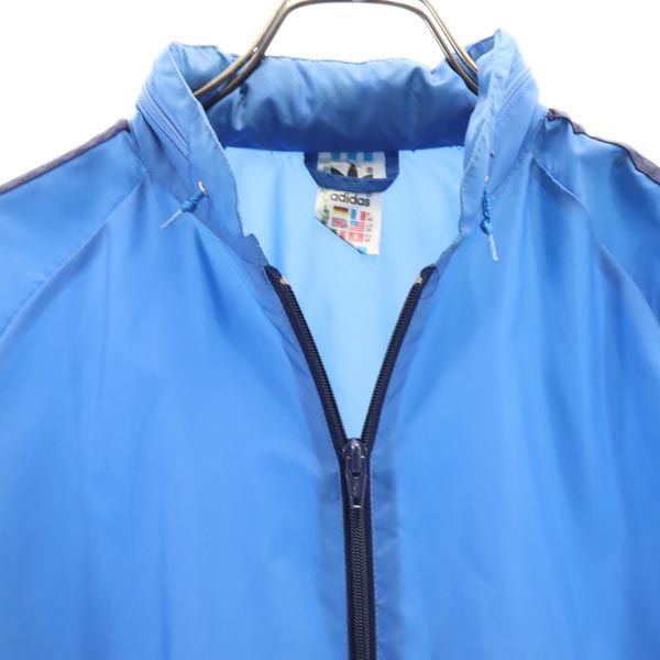 adidas アディダス 80s ヴィンテージ トレフォイルロゴ 3ライン ナイロンジャケット 36 ブルー系 マウンテンパーカー メンズ