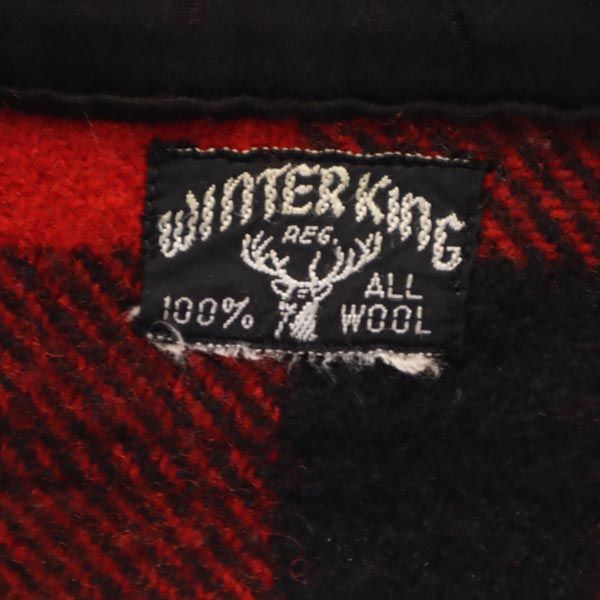 WINTER KING ウィンターキング 50s ヴィンテージ 三角マチ ウール チェック柄 長袖 シャツ レッド×黒 メンズ