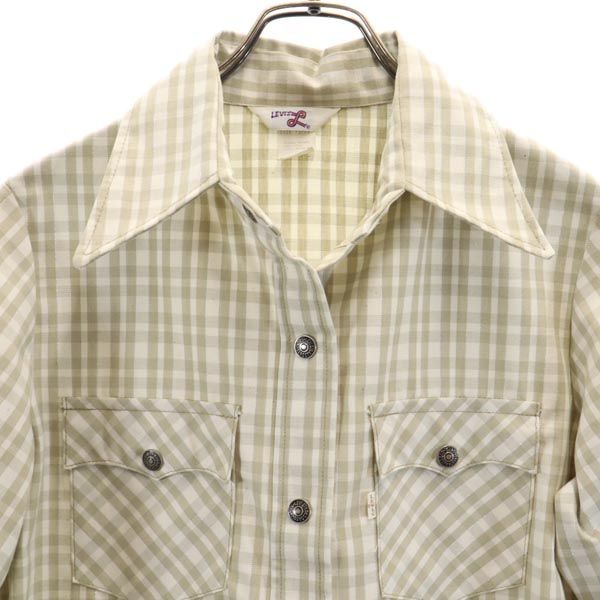 Levi's リーバイス 70s BIG E ヴィンテージ チェック柄 長袖 シャツ 13/14 ベージュ系 レディース